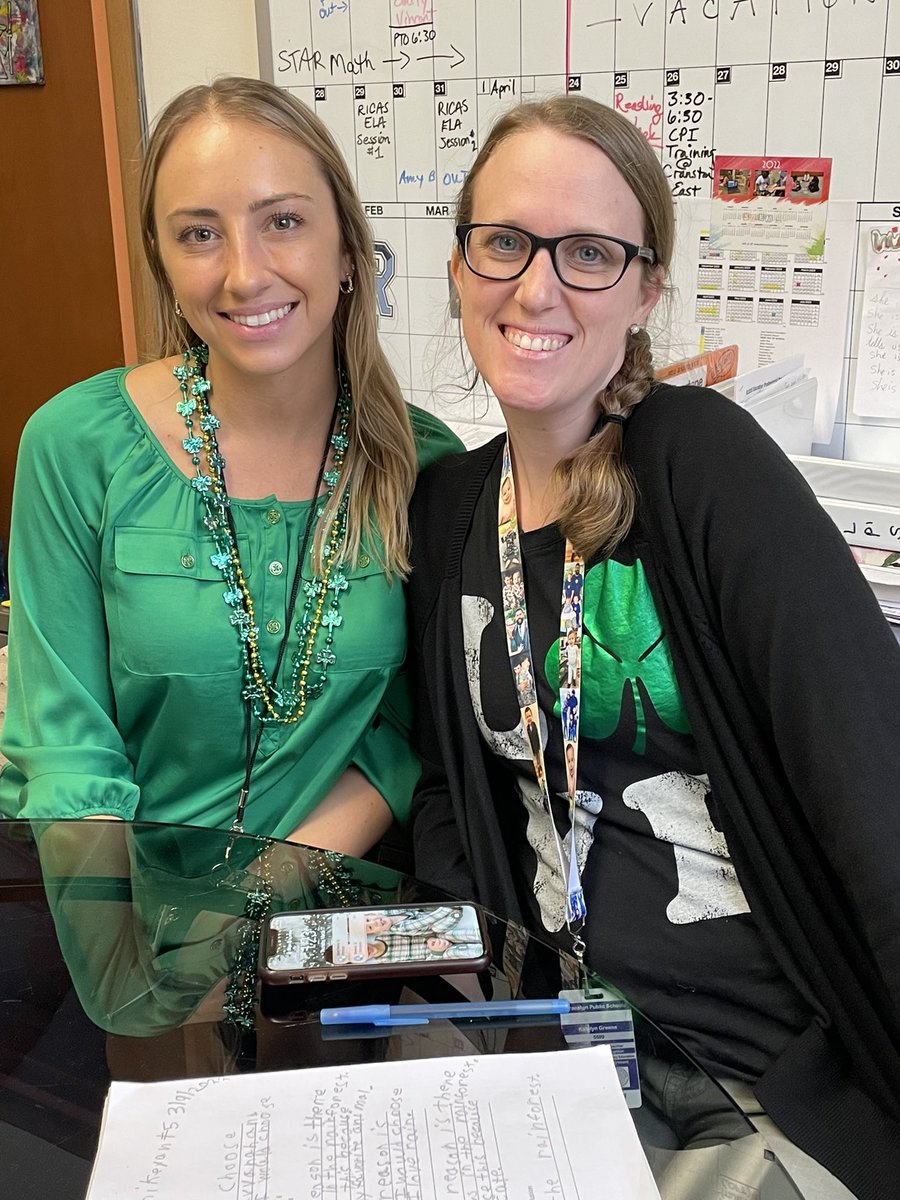 MarisaLVJackson's tweet photo. 🍀🍀🍀St. Patty’s Day vibes at Woodridge 🍀🍀🍀 #luckyprincipal #canthidethatWizardpride #spiritdayfun 💙🧙‍♂️💛 https://t.co/1IBcY8FhKB