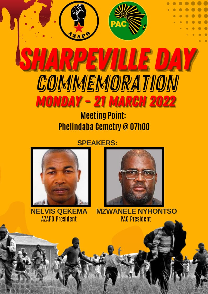 ❤️🖤💛 62nd Sharpeville Day Commemoration. We remember our Heroes!
<a href="/simphiwehashe/">simphiwe hashe</a> <a href="/Nelvis_Qekema/">Nelvis Qekema</a> <a href="/Soulcandi78/">Kekeletso Khena</a> <a href="/Miss_Placenta/">Cikizwa Dabula</a> <a href="/GaoNodoba/">Gaontebale Nodoba</a> <a href="/MokoboNtebo/">Ntebo Mokobo</a> <a href="/MyPAConline/">Pan Africanist Congress of Azania (PAC)</a> <a href="/chrisswepu/">Chris Swepu</a>