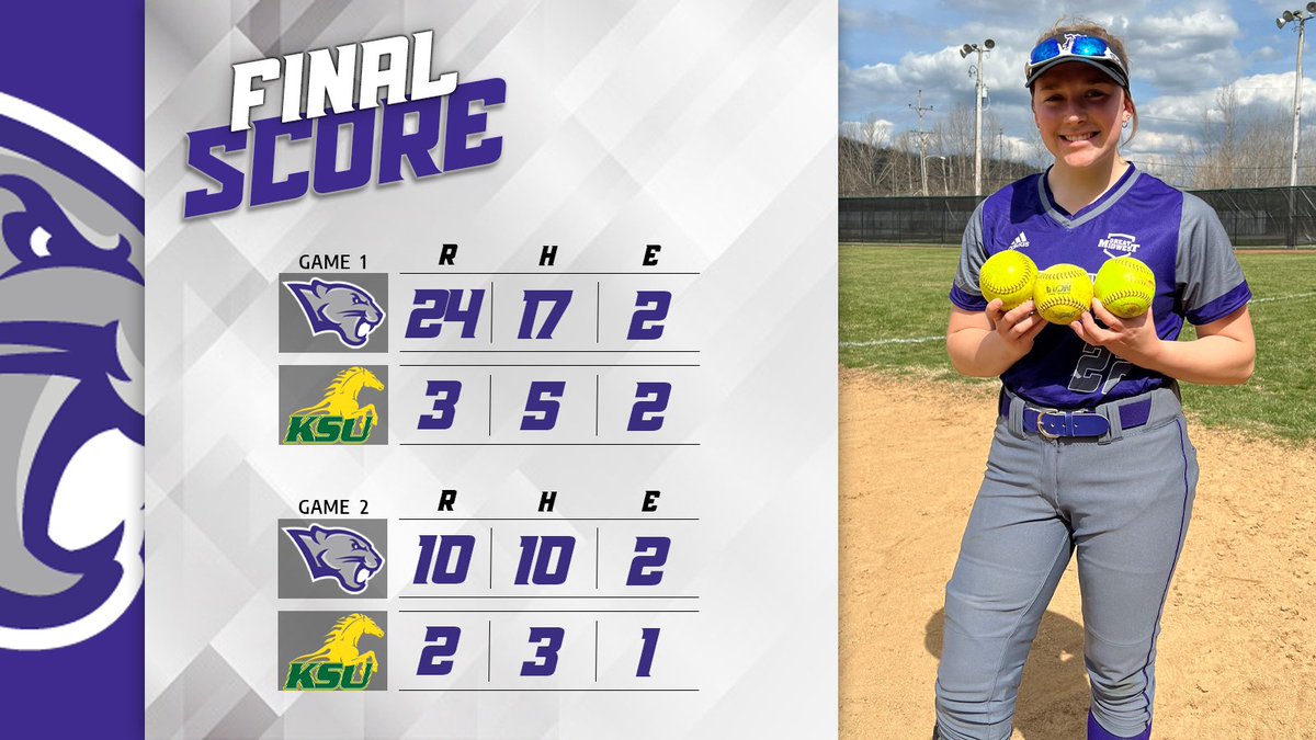 KWCPanthers's tweet photo. Makenna Page ties a school record with three home runs in game one as the Panthers cruise to two big wins over Kentucky State! #OneTeamWesleyan https://t.co/QywpR9KuNw