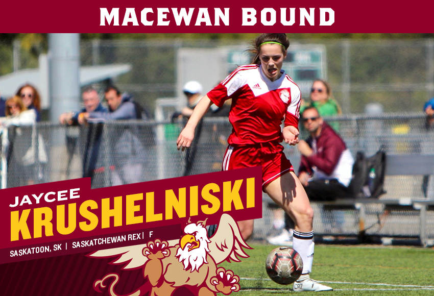MacEwanGriffins's tweet photo. W⚽️| RECRUIT
The @USPORTS_Soccer national champion Griffins are pleased to welcome #YXE's @SaskSoccerAssoc REX product Jaycee Krushelniski to @MacEwanU @GriffinsSoccer for the 2022 @CanadaWest season. She brings speed, power and goals!
#GriffNation
STORY➡️https://t.co/88ErBSpnCh https://t.co/akI4dzSVAZ