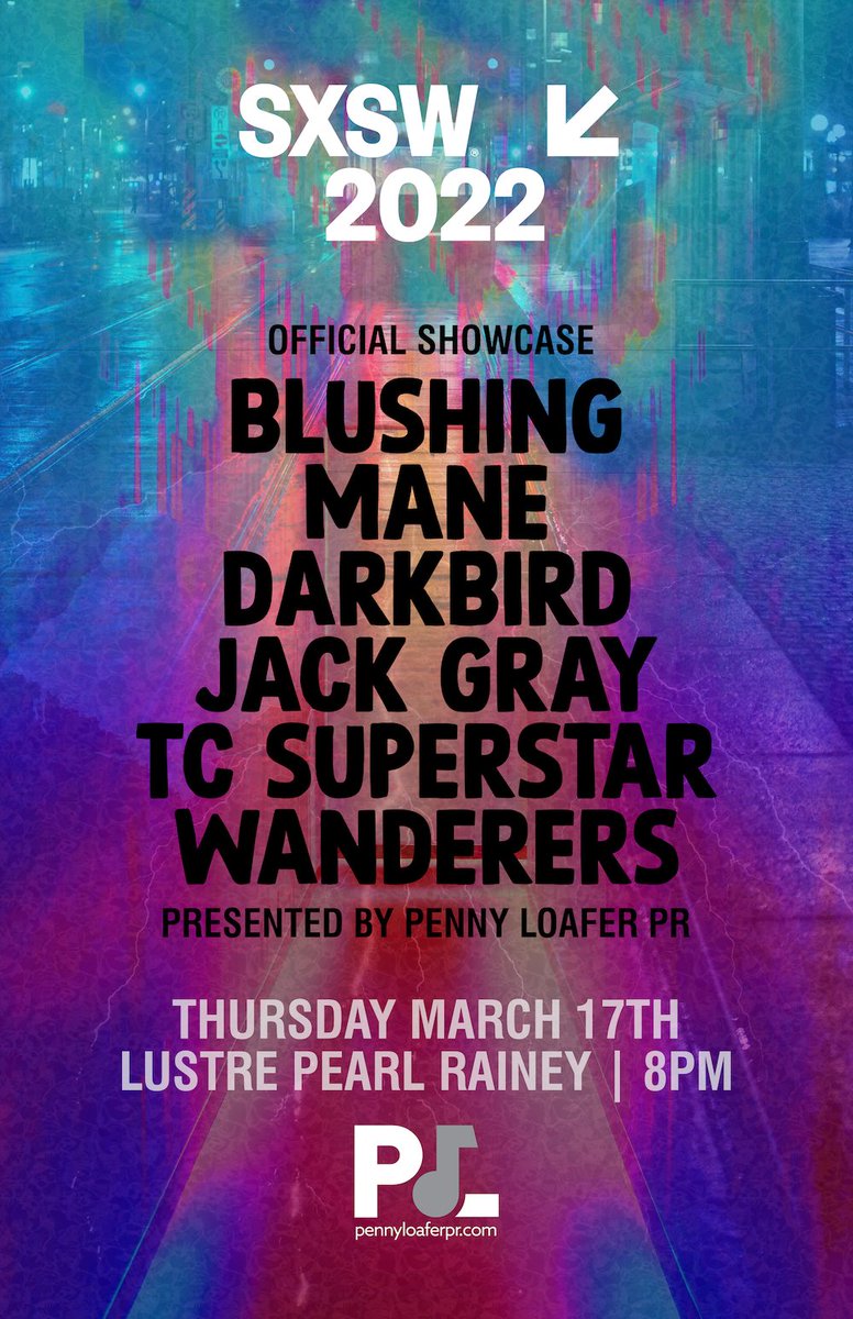 Catch performances by <a href="/BlushingBand/">Blushing</a>, <a href="/manemusicAUS/">MANE</a>, <a href="/darkbirdband/">darkbirdband</a> and more at Penny Loafer PR Official #SXSW Showcase tonight. 🙌 ✨