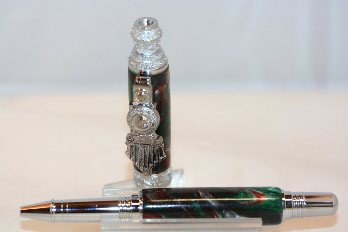 WitmerEnterpr's tweet photo. The latest addition to my #etsy shop: Train Pen - Roller Ball Pen - Train Locomotive Roller Ball - Silver Vein Bonanza Alumilite - Alumilite Pen - Desk Pen - Writing - Chrome https://t.co/RcJGyzPdBT #pen #gifts #rollerballpen #trainpen #locomotivepen #silvervein #ink https://t.co/TF7iOpoddM