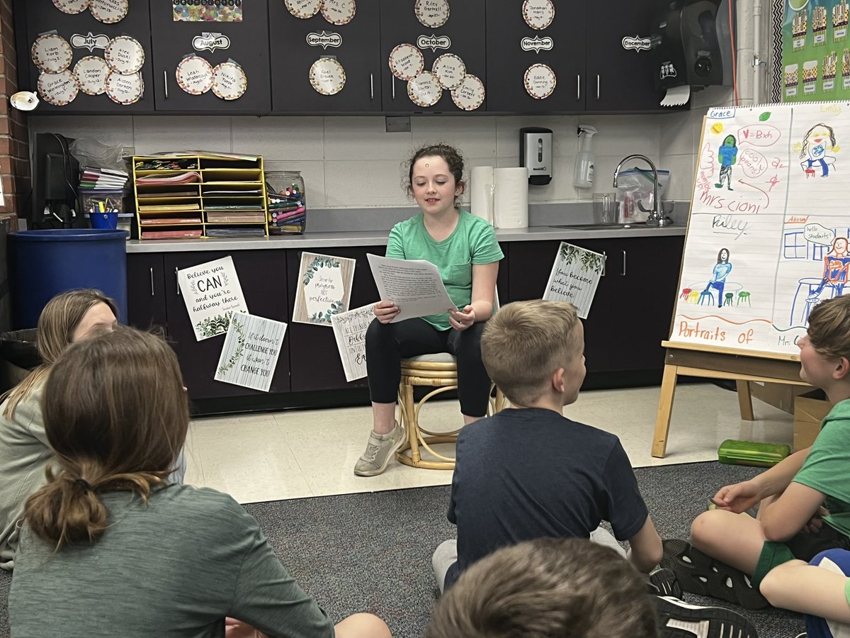 MrsCionisClass's tweet image. This student wrote a seven chapter book titled “Mrs Cioni’s Class: The Missing Teacher Mystery in Room 231”. We loved every second of trying to figure out what happened to Mrs Cioni. 🤨 Ended on a cliffhanger. Anxiously awaiting the sequel…💙 #WritersChoice #mysterywriter 👏🏼👏🏼👏🏼