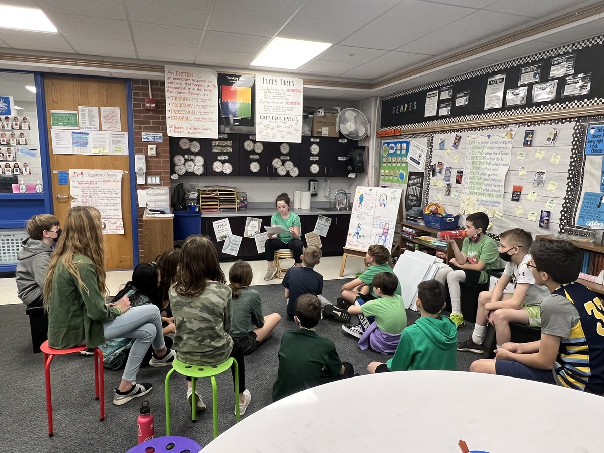 MrsCionisClass's tweet image. This student wrote a seven chapter book titled “Mrs Cioni’s Class: The Missing Teacher Mystery in Room 231”. We loved every second of trying to figure out what happened to Mrs Cioni. 🤨 Ended on a cliffhanger. Anxiously awaiting the sequel…💙 #WritersChoice #mysterywriter 👏🏼👏🏼👏🏼