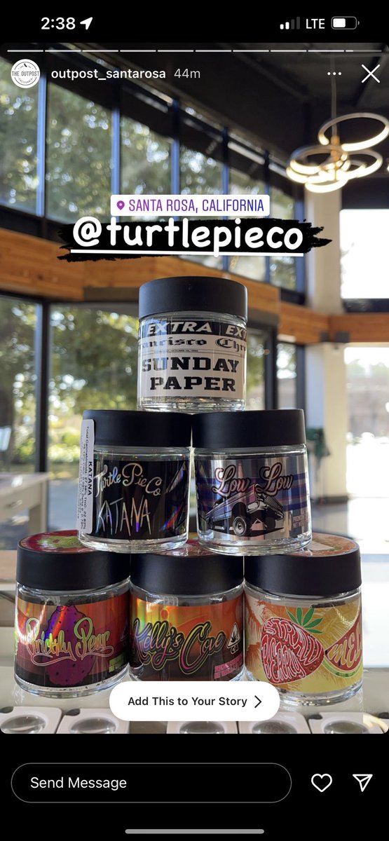 TurtlePie415's tweet photo. Fresh drops at Outpost Santa Rosa! #turtlepie #CannabisCommunity #cannabisculture #weed #New #Smoking #gas https://t.co/8mRM0HQ1pD