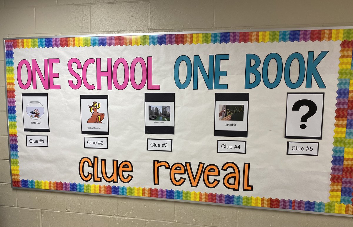Cliffwood’s One School, One Book Reveal is tomorrow! The main character’s native language is Spanish. Check out the Spanish words posted throughout Cliffwood! #CliffwoodProud