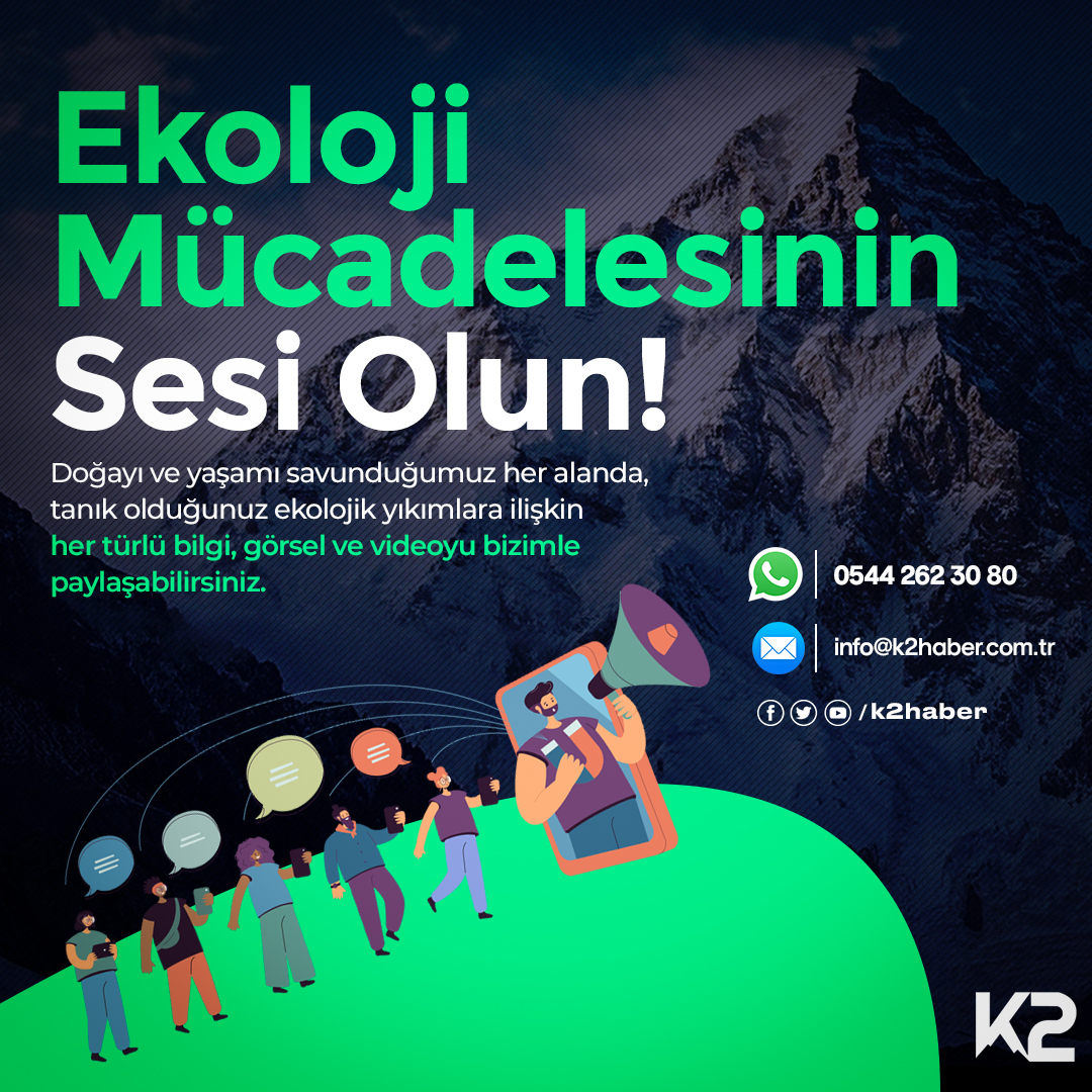 k2haber's tweet image. 🍃📢 Ekoloji Mücadelesinin Sesi Olun!

🌻🌍🌱☮️🌈 Doğayı ve yaşamı savunduğumuz her alanda, tanık olduğunuz ekolojik yıkımlara ilişkin her türlü bilgi, görsel ve videoyu bizimle paylaşabilirsiniz. @k2haber #K2Haber #K2TV

📲 +90 544 262 30 80
📩 info@k2haber.com.tr