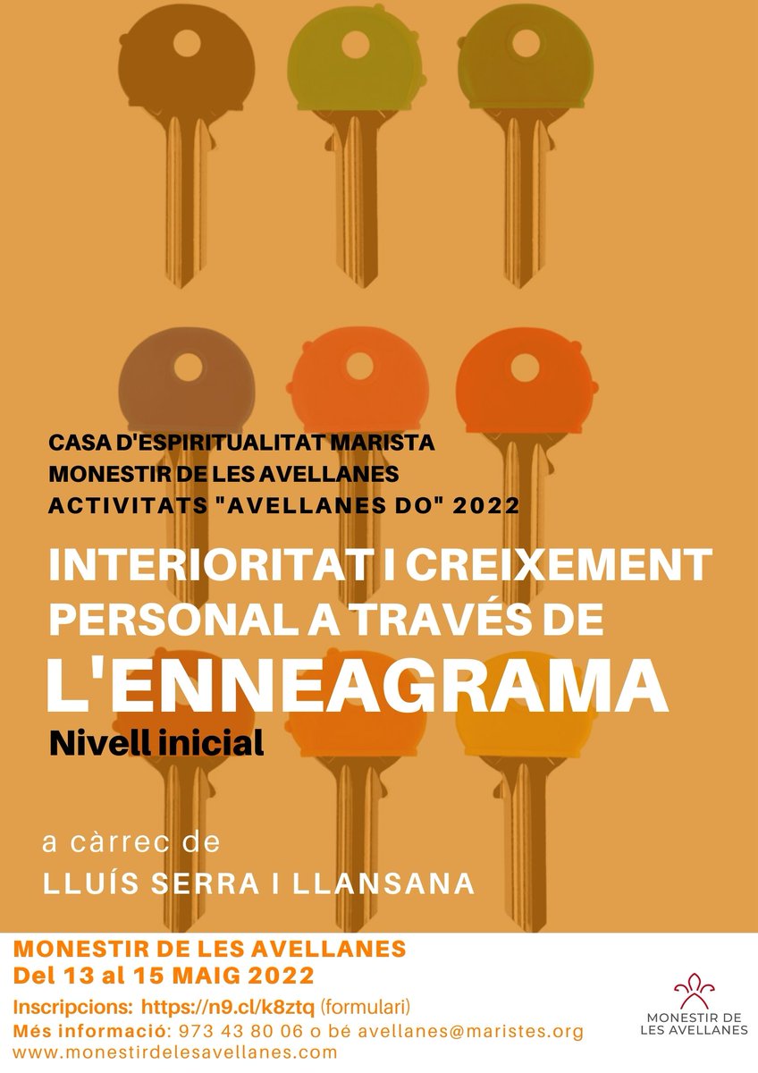 mavellanes's tweet photo. Recuperem les activitats Avellanes DO de la Casa d'Espiritualitat del #monestirdelesavellanes 
Ja podeu inscriure-us al curs d'enneagrama previst pel 13 a 15 de maig #enneagrama 

https://t.co/GR5LzRcpkD https://t.co/OfHwzHmyuT