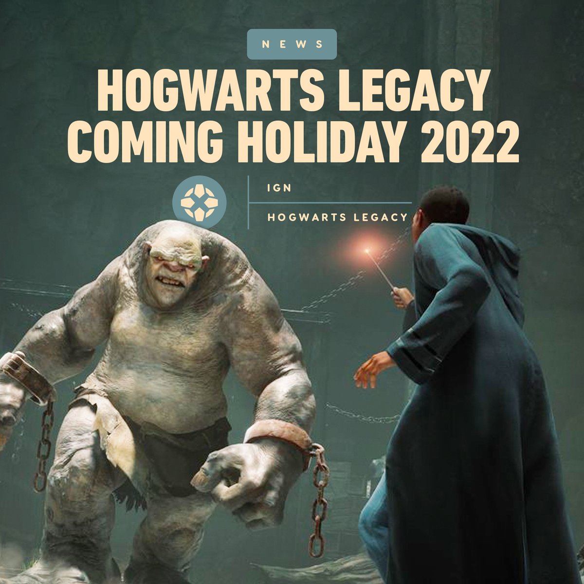 IGN's tweet photo. Hogwarts Legacy is currently on track to be released during the 2022 holiday season. New gameplay footage and concept art was revealed during Sony's State of Play. https://t.co/jnEdG3w77N https://t.co/aiqrtCc2IM