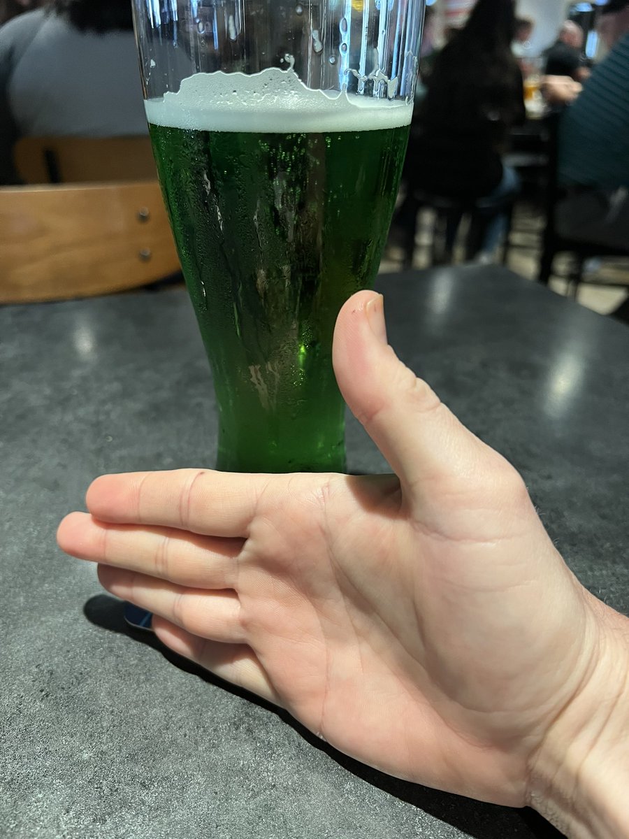 Celebrating St. Patrick’s Day and <a href="/MarchMadnessMBB/">NCAA March Madness</a> with an ice cold green brew!  Cheers everybody! #luckoftheirish #MarchMadness