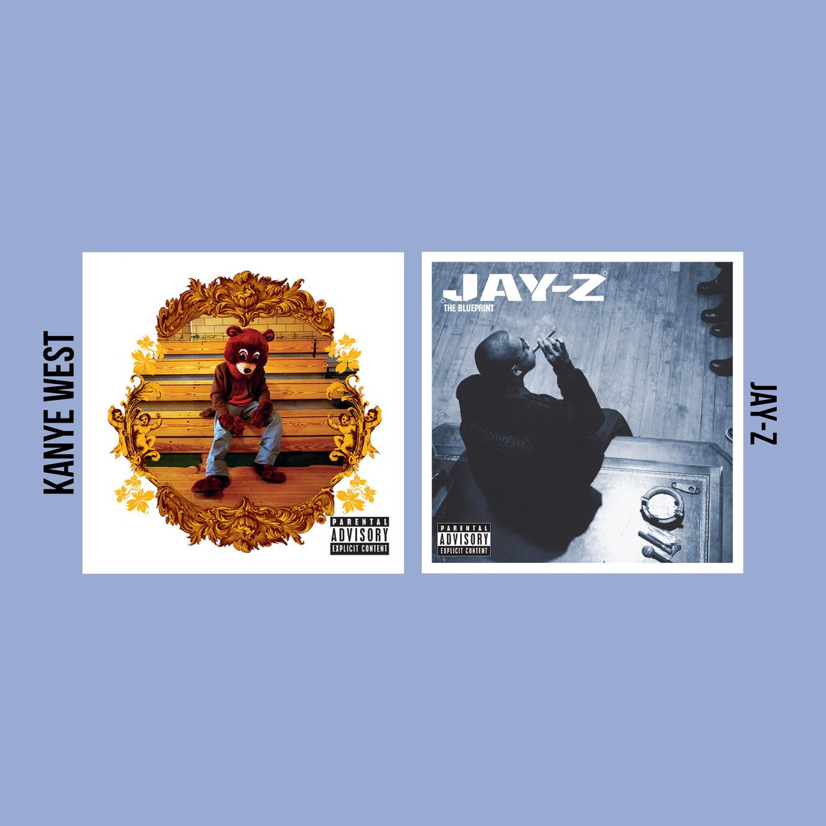 RecordRoyale's tweet photo. NEXT WEEK 🥊🥊

First solo ep in a minute so we’re finally doing some early 00’s hip hop! @kanyewest ‘The College Dropout’ is facing off with Jay-Z ‘The Blueprint’.

At last, we’re doing Kanye 🤝 https://t.co/FQ43hrhwcc