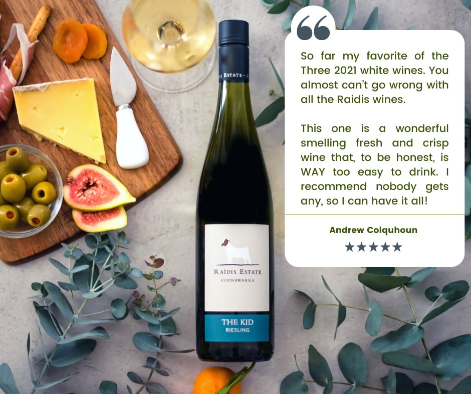 Better get in quick before Andrew takes it all! 😉 

The Kid Riesling - bit.ly/3IgIVuX

#raidisestate