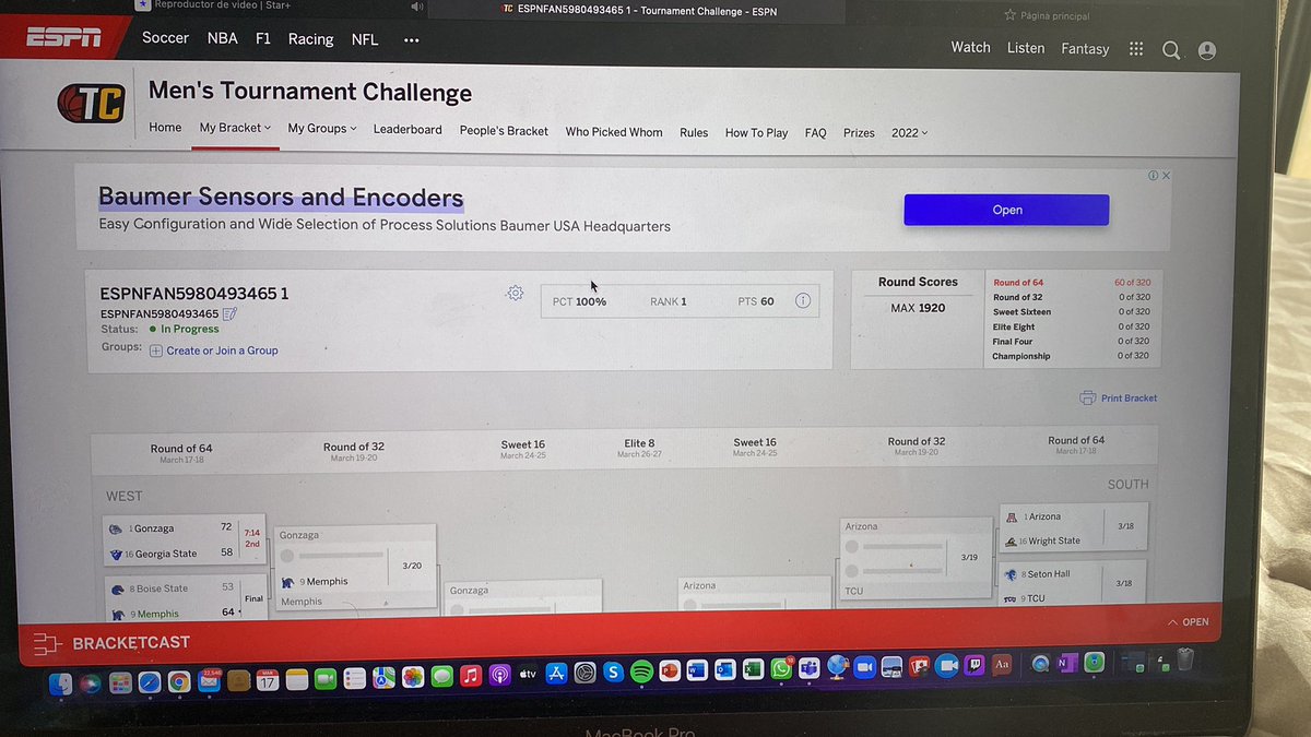 Luis_b_mayorga's tweet photo. @fer_tirado @MiguelAngelBris #ncaaxespn yo todavía tengo el bracket perfecto 👀👀👀 https://t.co/Neqjr1Bk0o