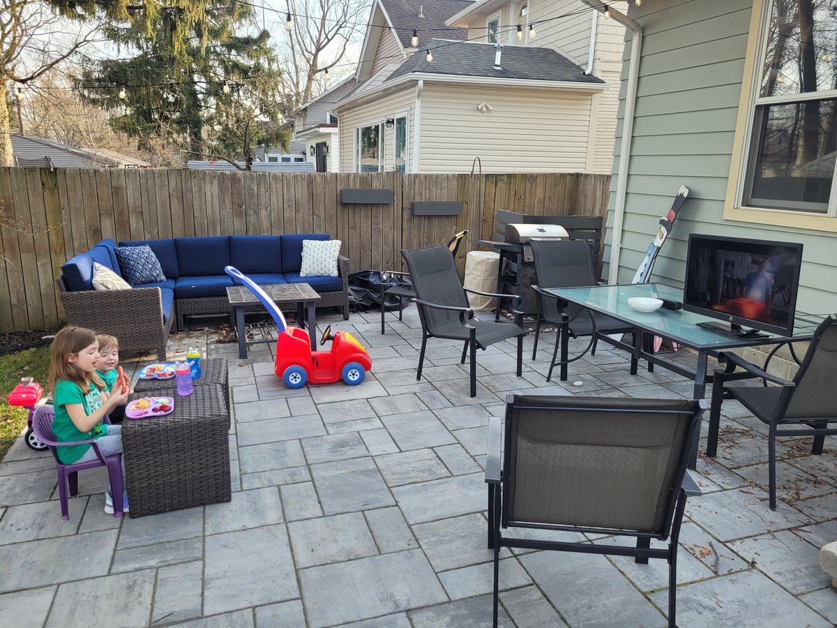 Hard to beat watching March madness on a day like this. Getting the kids started early