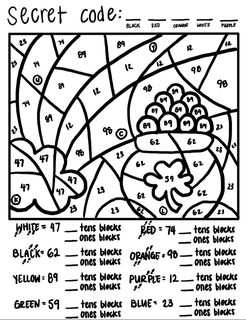 _msquijano's tweet photo. I had so much fun creating this worksheet for math! Today we practiced representing double digit numbers while using 10s rods and 1s blocks. Of course, I had to make it St. Patrick’s Day themed! 🍀😁 https://t.co/AhGElQDK3a