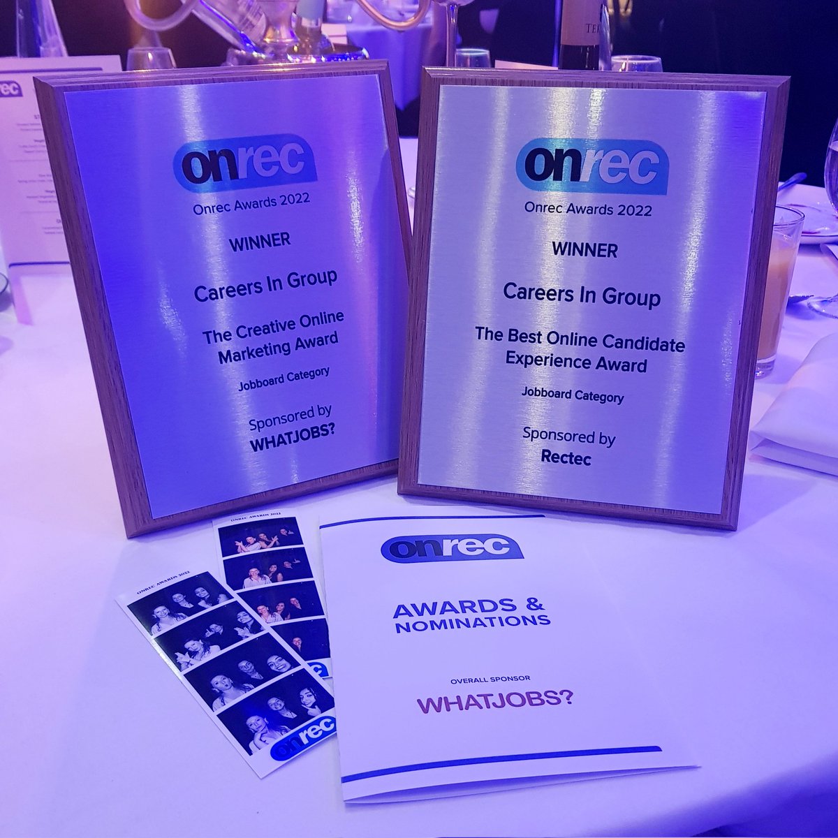 CareersInGroup's tweet photo. We're @Onrec Awards winners! 'Creative Online Marketing' and 'Best Online Candidate Experience'! ๐ฅ๐
#Onrec #OnrecAwards #Recruitment #RecruitmentAwards #JobBoards #Winners https://t.co/DRkhwIlBgt