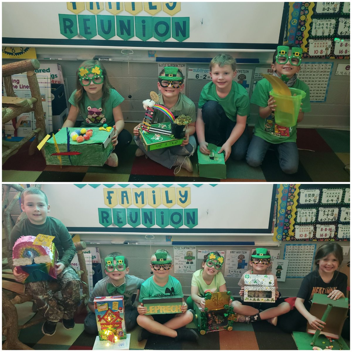 MrsKim1st's tweet photo. Just a "Leprechaun Family Reunion" kind of Learning today.  So much fun!!
💛☘💛
@sbes_bobcats 
@MrsKim1st 
#MrsKimsGroovyFirsties https://t.co/cmzgYOuCoU