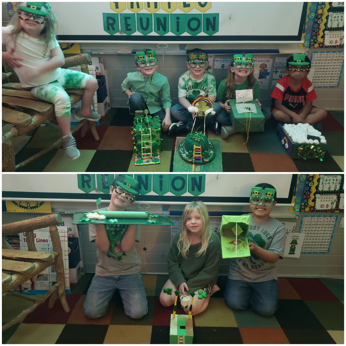 MrsKim1st's tweet photo. Just a "Leprechaun Family Reunion" kind of Learning today.  So much fun!!
💛☘💛
@sbes_bobcats 
@MrsKim1st 
#MrsKimsGroovyFirsties https://t.co/cmzgYOuCoU