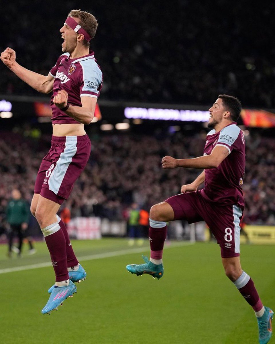 UberWestHam's tweet photo. West Ham have knocked Sevilla out of the Europa League, who are the most successful team in the competitions history.

What a team, what a night! ♥️⚒ https://t.co/fUL44tKDZ9