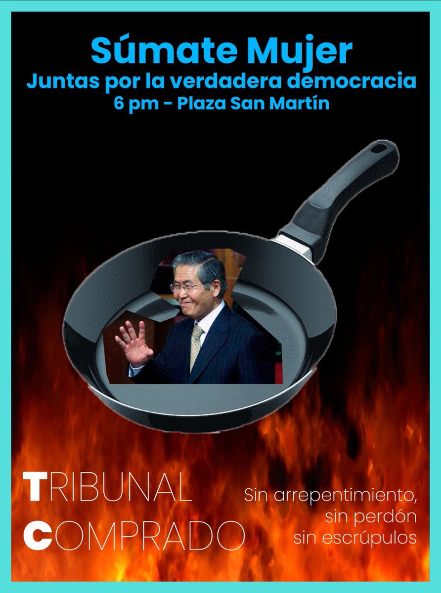 csumateperu's tweet photo. #IndultoEsInsulto | Nos autoconvocamos a nivel nacional para manifestar nuestro rechazo frente a la decisión del @TC_Peru que desmerece todo esfuerzo por combatir las injusticias en nuestro pais. 

Lima: 6 p.m en Plaza San Martín. @EvelynscaA @SandraGastanudi @IMenendez78 https://t.co/bBDXXG00gm