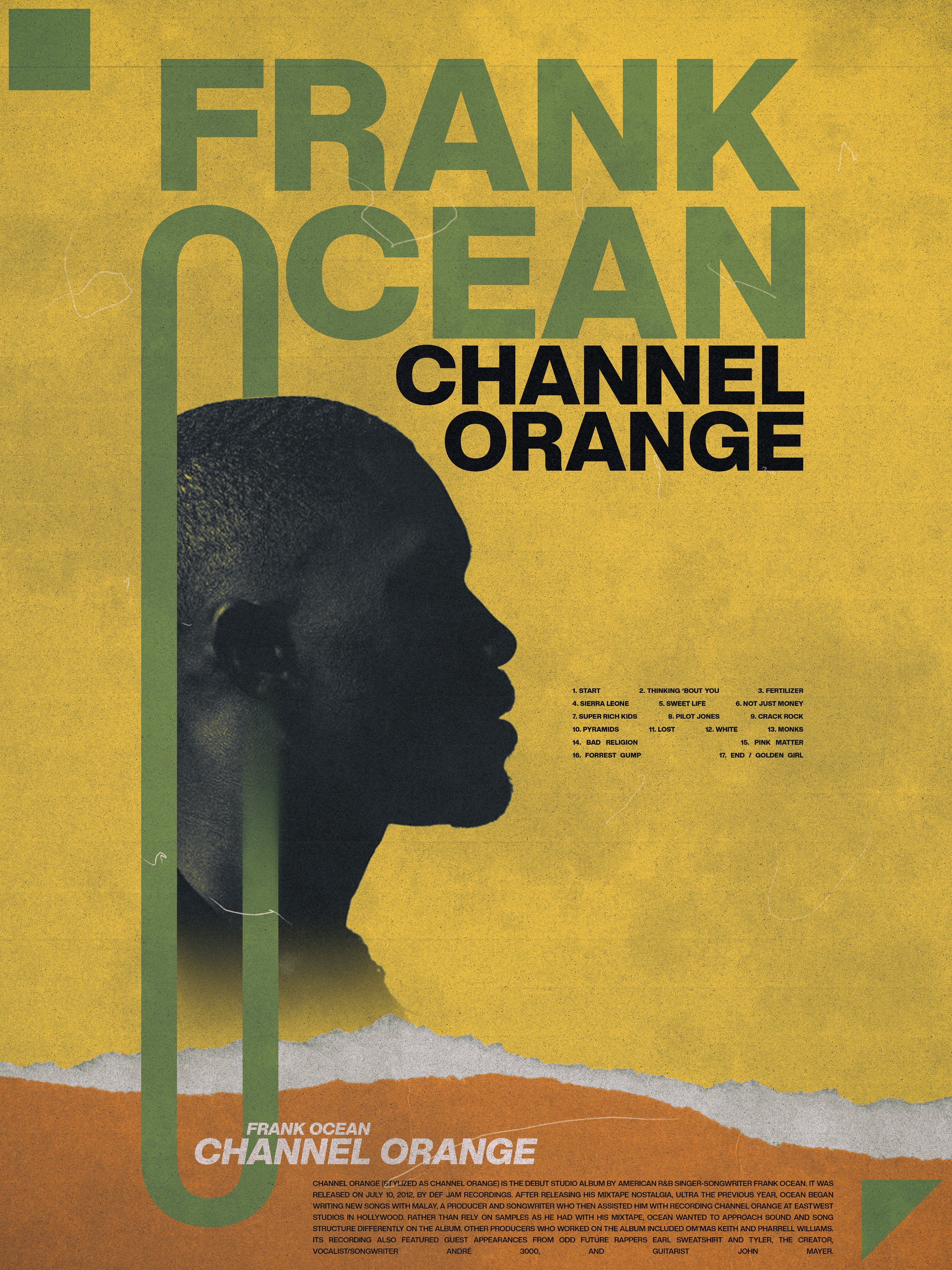 tony on X: FRANK OCEAN: CHANNEL ORANGE  / X