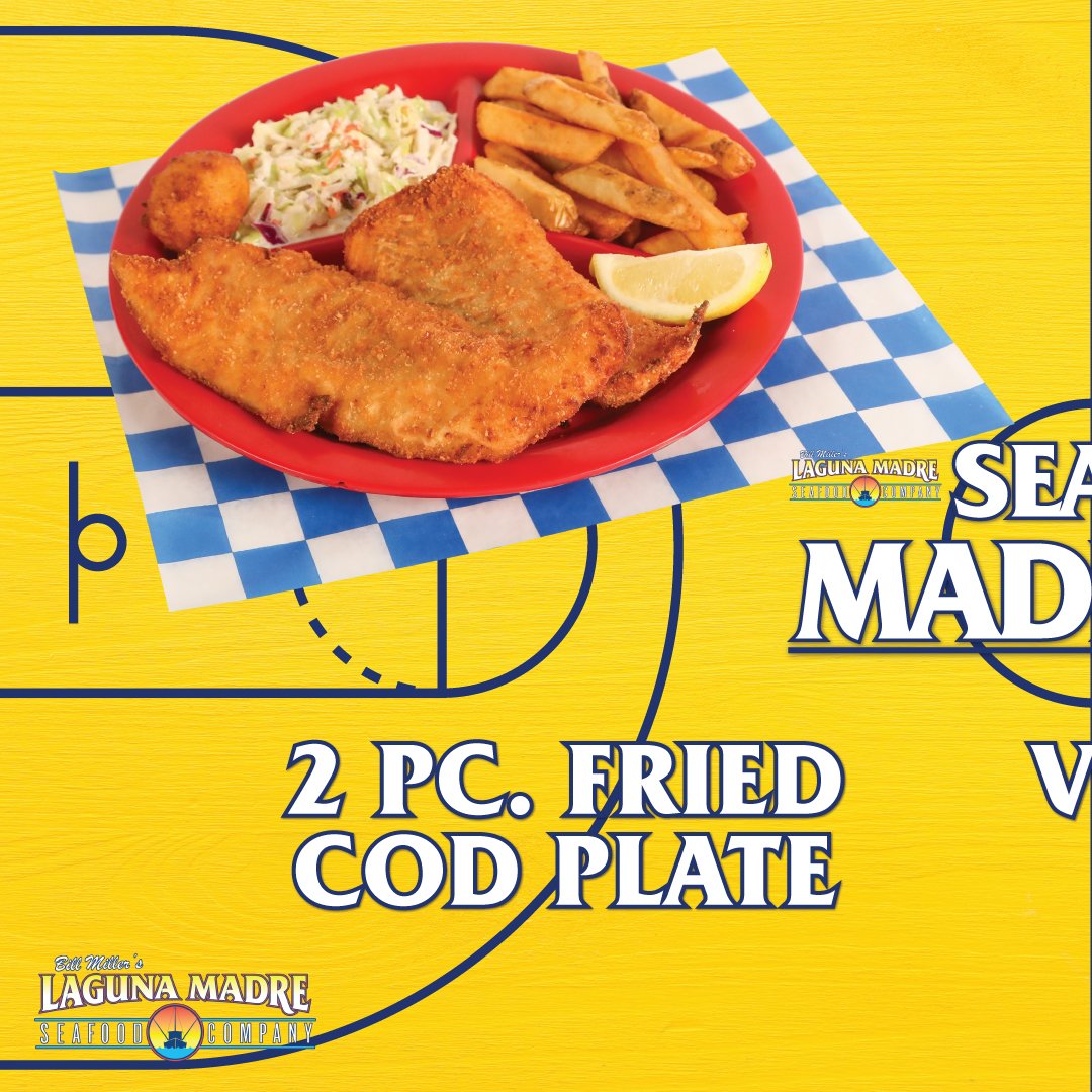 LagunaMadreSea's tweet photo. Seafood Lovers you know what time it is! 😎 Drop the winner in the comments below. 👇 #SeafoodMadness #FriedCod #GrilledCod #MarchMadness #LagunaMadre https://t.co/lTfVCU5BI4