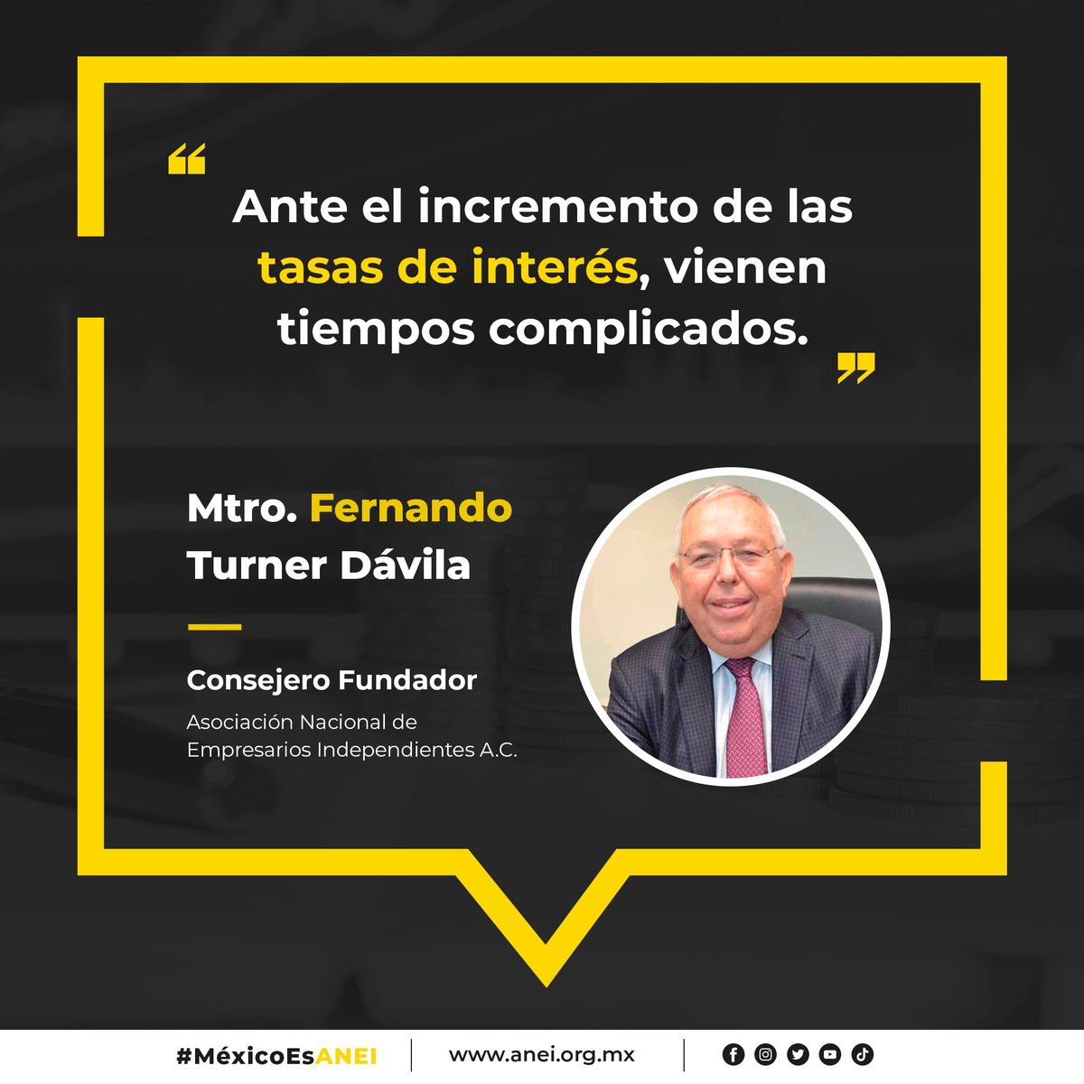 ANEI_AC's tweet photo. Amigos, amigas: vienen tiempos complicados. 

Como ustedes saben, el incremento de las tasas de interés aumentará los costos de financiamiento, y habrá menos liquidez internacional. 

(1/8) https://t.co/cVLyKlV2aF
