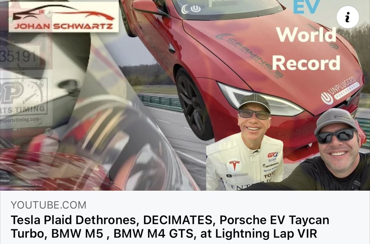 JohanCSchwartz's tweet photo. New Record for fastest EV Lap - @VIRNow on Grand Course.  Tesla S Plaid.  Check out our in car footage!  Carmines Import Service.  https://t.co/WvtwZ115uS https://t.co/ZGbDdbsJCg