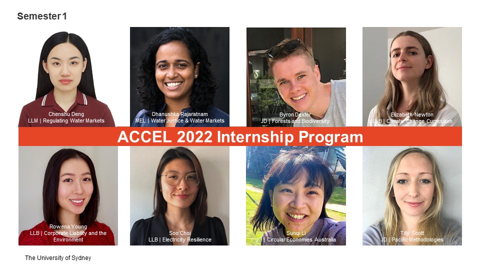 ACCEL introduces extraordinary Semester 1 interns. These talented students are developing their skills across an array projects - from circular economies to water justice. Stay tuned for more. #inspiringlegalminds #climatechange #legaleducation #climatejustice <a href="/SydneyLawSchool/">Sydney Law School</a>