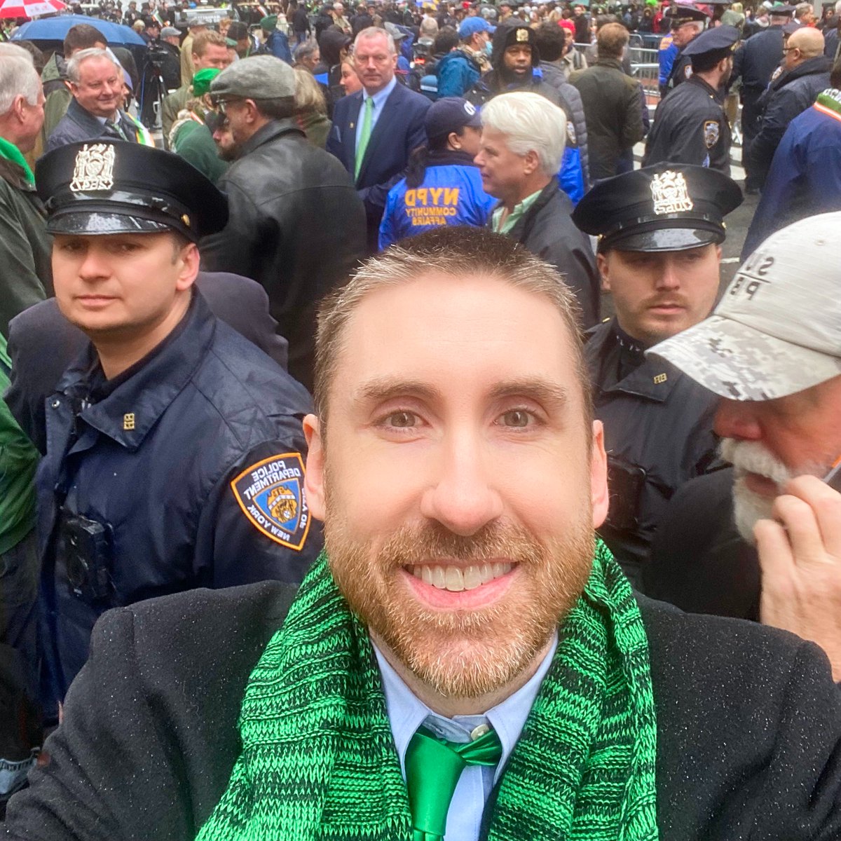 MichaelCaplice2's tweet photo. Perfect Irish weather to march in the @StPatsParadeNYC  with @NYSComptroller Tom DiNapoli! https://t.co/zieg4kmUMf