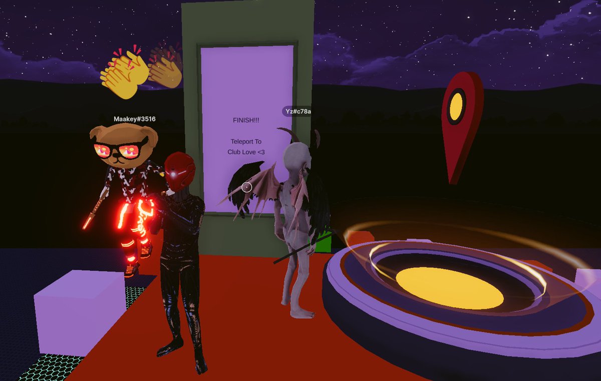 Fr1skyBumbleBee's tweet photo. Parkour event was tough, but finally made it on top! #MetaParty #Decentraland #CyberNinjaCollection https://t.co/hzoxE7jWqh