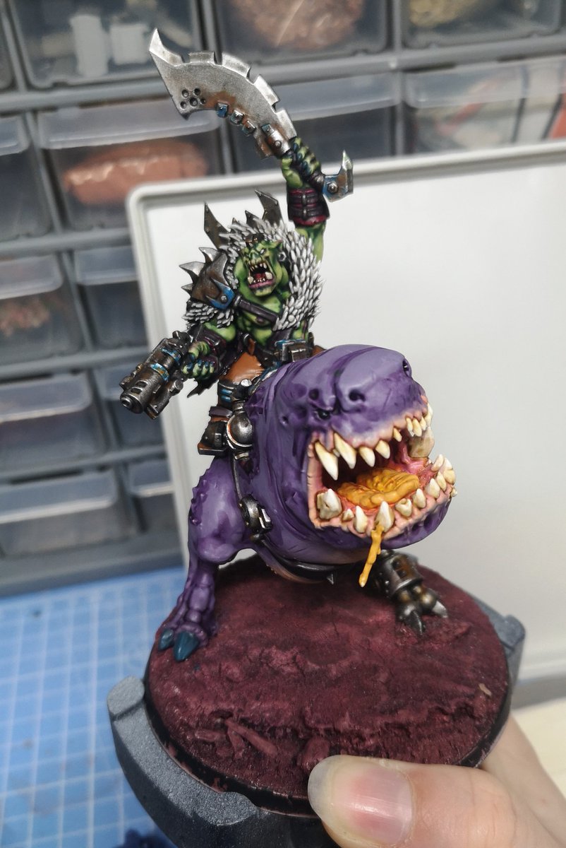 Not the best photo, but help me decide on the Orks EYE colour? I'm thinking RED.