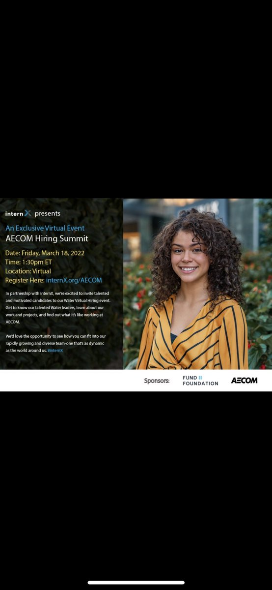 Fund2F's tweet photo. The #internX movement is growing! We’re excited to see new corporate partners investing in the future. Learn more about the internship positions at the internX Virtual Hiring Summit with @AECOM on March 18th. Register at https://t.co/GyRroa1SxF #BlackinTech #BreakingIntoTech https://t.co/yFZQdkbi4C