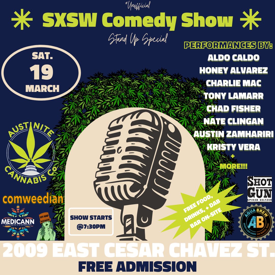 austinitecanna's tweet photo. #Austin TX!! 
Come join us this weekend for FREE events for #SXSW  🔥
FREE food, drinks, &amp; dabs on site 👀 https://t.co/YpJsd6h1EE