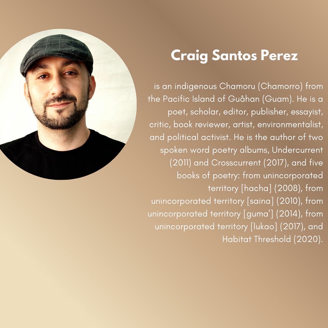 legacyofpoetry's tweet photo. Introducing one of our keynote poets for the 2022 Legacy of Poetry Festival, Craig Santos Perez! 
“Habitat Threshold" Environmental Poetry reading by Craig Santos Perez, April 23rd at 5:30 PM 
Click the link in bio for more info

#NationalPoetryMonth
#LOP22 
#SJSULegacyofPoetry https://t.co/SrFvbwTBWw
