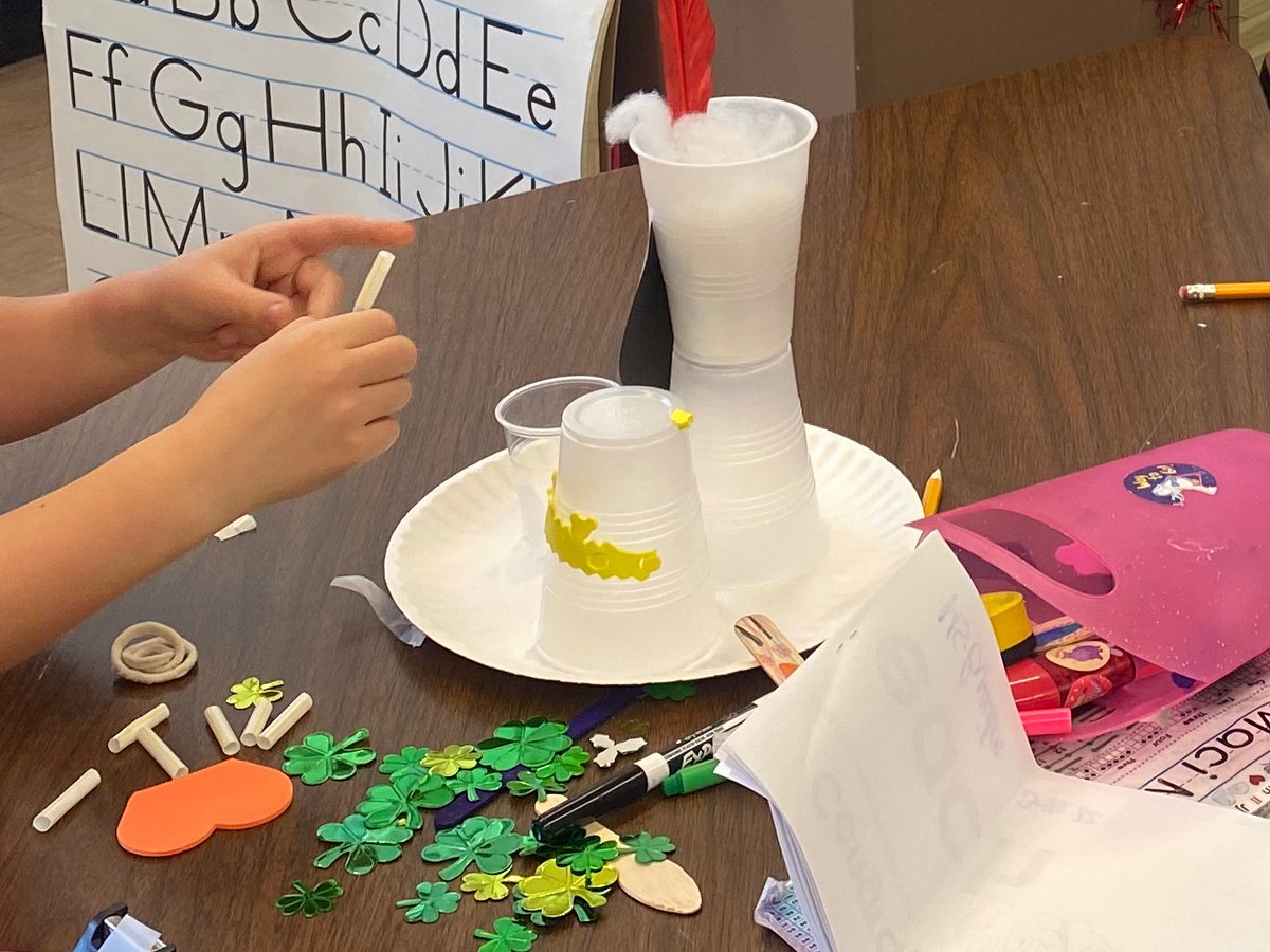 calfano510's tweet photo. We had so much fun creating our leprechaun traps with our peers! Hopefully next year we will catch him!🍀 https://t.co/8CRwkGoPSP