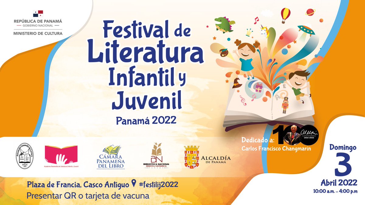 MiCulturaPma's tweet photo. 📕 Festival de Literatura Infantil y Juvenil de Panamá, Día Mundial de la Literatura Infantil y en homenaje al escritor panameño Carlos Francisco Changmarín.
🗓️ 3 de abril, 10:00 a.m.
📍 Plaza de Francia

#SomosCulturaPanamá
#TrabajandoPorPanamá https://t.co/qVRfrqDbkM