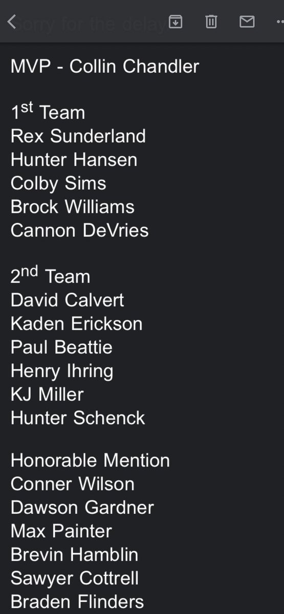 Congrats to the Warriors who made the All Region team.