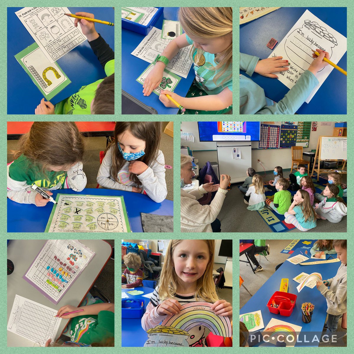 St. Patrick’s Day fun working on measuring, graphing, reading cvc words, writing about why we are lucky as well as an awesome activity with Mrs. Colton, our math coach! 💚☘️ <a href="/CoveSchoolOwls/">Cove Elementary School</a> @beverly_schools <a href="/covemathcoach/">Heather Colton</a>