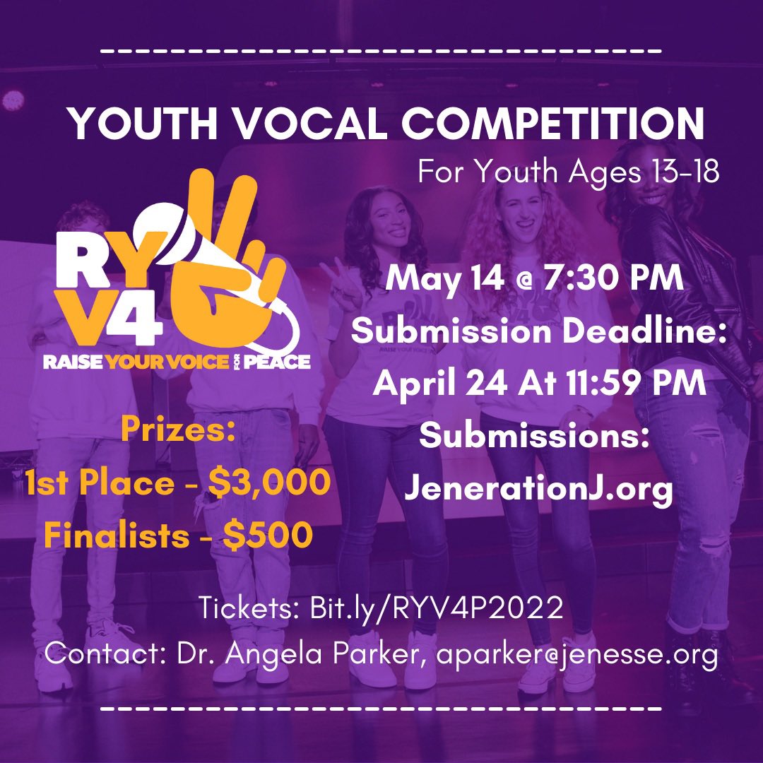 JenerationJ's tweet photo. are your singing or rapping skills worth $3,000? 💰💰💰 enter the 2022 raise your voice 4 peace vocal competition today at https://t.co/XSAskk036B and find out.

#singingcompetition #rapcompetition #losangeles #ryv4pkaren https://t.co/TqhDhV16e1