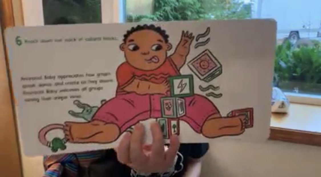 aimeeterese's tweet photo. Edmonds School District, Seattle, Family and Community Engagement Officer reading Kendi's "Anti-racist Baby" on their Facebook account. https://t.co/OQPPmQULVk