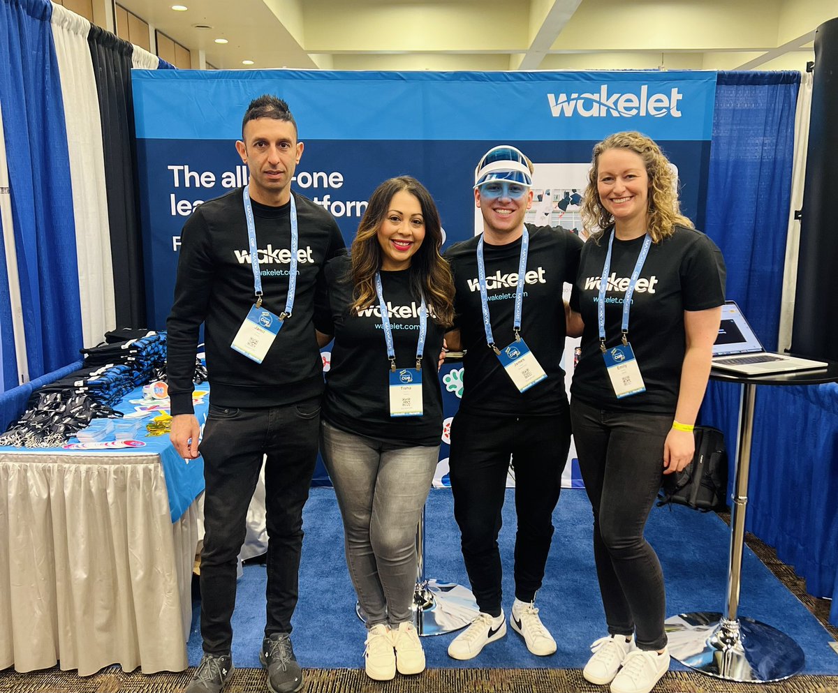 TishaPoncio's tweet photo. What’s better than reuniting with #edtech friends you haven’t seen in YEARS? Nothing! If you’re at #springcue22 stop by and see us at booth 1102! @cueinc #FlipgridForAll #mote #WakeletWave #edpuzzle https://t.co/bdOpsjZjXY