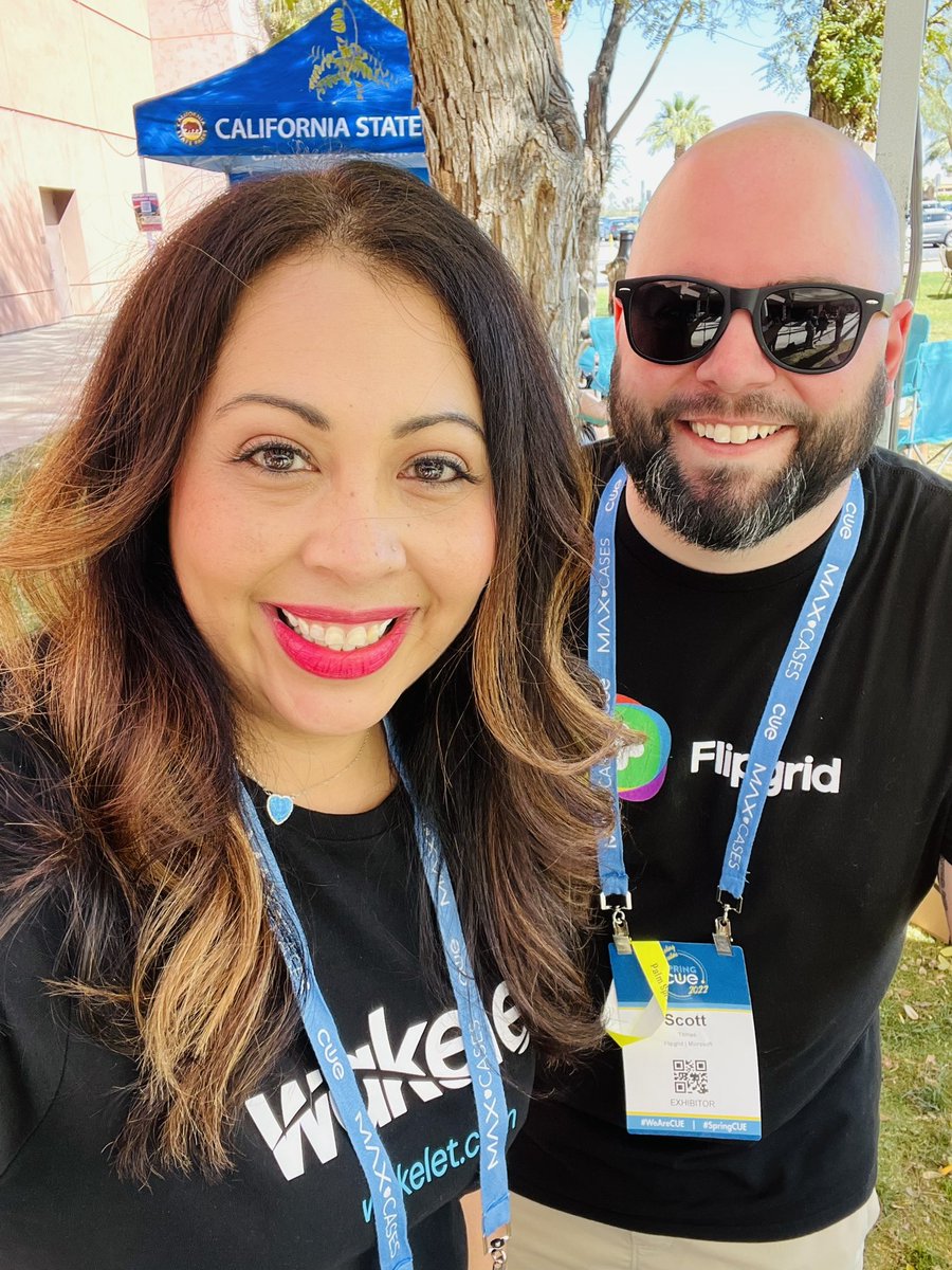 TishaPoncio's tweet photo. What’s better than reuniting with #edtech friends you haven’t seen in YEARS? Nothing! If you’re at #springcue22 stop by and see us at booth 1102! @cueinc #FlipgridForAll #mote #WakeletWave #edpuzzle https://t.co/bdOpsjZjXY