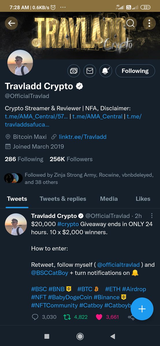 yamzel_crypt's tweet photo. @OfficialTravlad @BSCCatBoy Very Generous of you @OfficialTravlad ❤️🙏 https://t.co/ETiT3EVWEM