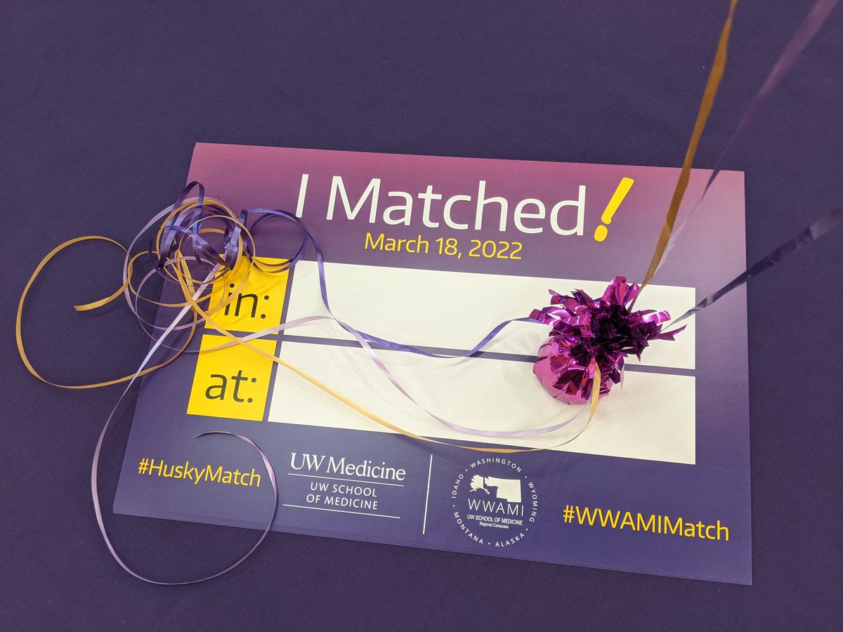 wtneary's tweet photo. I'm excited for our @UWMedicine 4th-year medical students & #MatchDay tomorrow #HuskyMatch #WWAMIMatch. Table decor: https://t.co/NKhdy75gCe