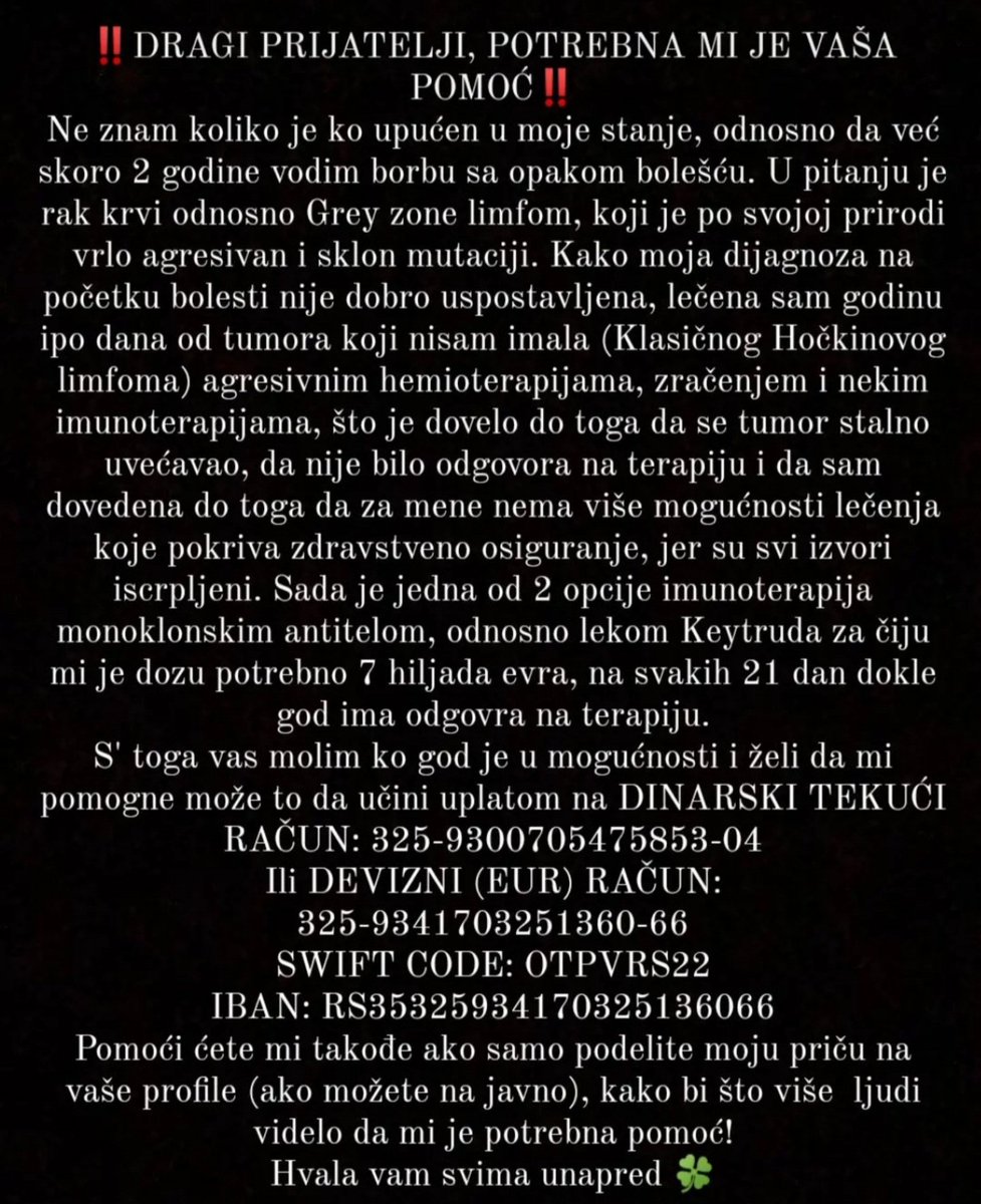 VukovicVule's tweet photo. Aleksandra Lukić iz Iriga (27) je nažalost još samo jedna više žrtva pogrešne dijagnoze lekara, ali mi ovde imamo mogućnost da to ispravimo.Pomozimo njoj kao što smo i mnogima dosad.Molim vas za retvit. https://t.co/xevvBAmGEj
