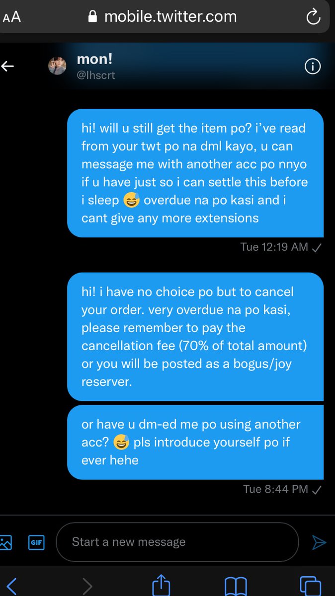 heevbescart's tweet photo. screenshots from our convo https://t.co/pomWGZdoQS