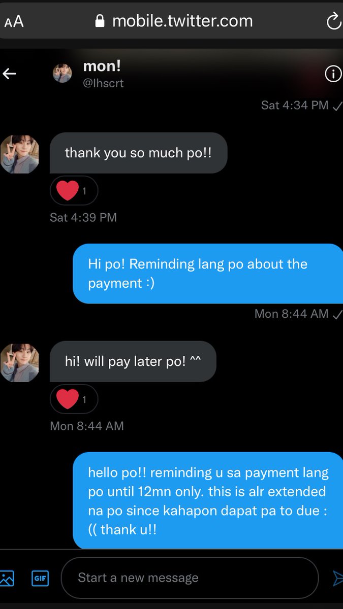 heevbescart's tweet photo. screenshots from our convo https://t.co/pomWGZdoQS