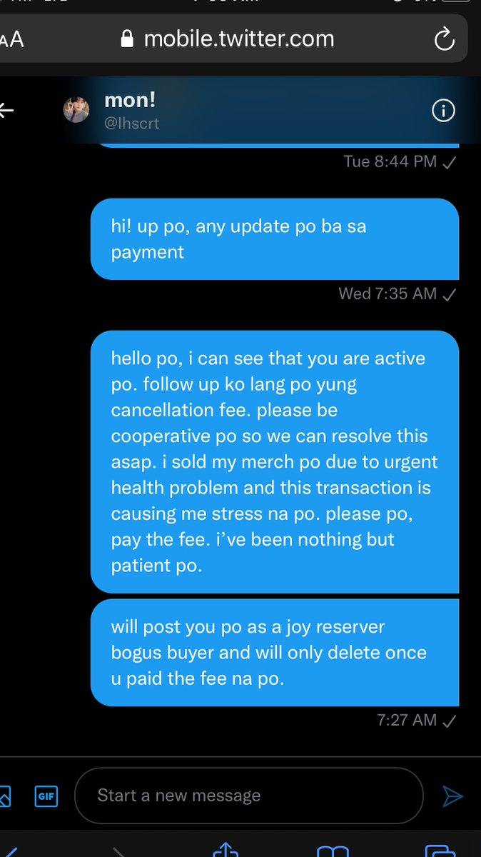 heevbescart's tweet photo. screenshots from our convo https://t.co/pomWGZdoQS