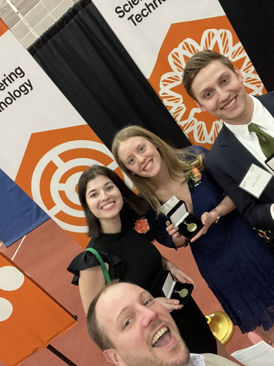 KDunnoPhD's tweet photo. Awesome night celebrating the @RITtigers Outstanding Undergraduate Scholars!! Special shout out to these amazing @RITEngTech @RITPackSci students. Very special night, congrats!! 🎉🎊 https://t.co/V4QoNpNhx4